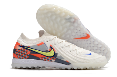 Men's Nike Phantom GX 2 Elite TF Artificial Turf Low-Tops Football Shoes - White/Yellow/Blue/Orange