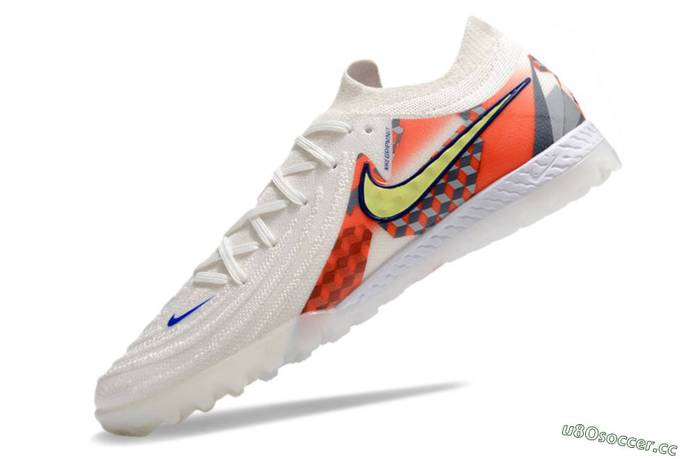Men's Nike Phantom GX 2 Elite TF Artificial Turf Low-Tops Football Shoes - White/Yellow/Blue/Orange 5