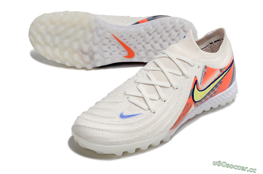 Men's Nike Phantom GX 2 Elite TF Artificial Turf Low-Tops Football Shoes - White/Yellow/Blue/Orange 3