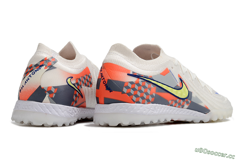 Men's Nike Phantom GX 2 Elite TF Artificial Turf Low-Tops Football Shoes - White/Yellow/Blue/Orange 6