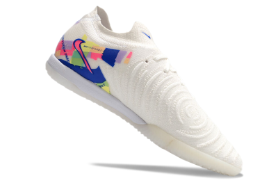 Men's Nike Phantom GX 2 Elite IC Indoor & Futsal Low-Tops Football Shoes - White/Blue/Pink/Yellow