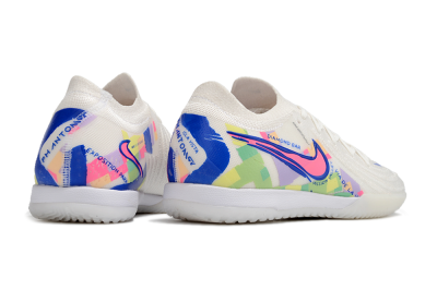 Men's Nike Phantom GX 2 Elite IC Indoor & Futsal Low-Tops Football Shoes - White/Blue/Pink/Yellow