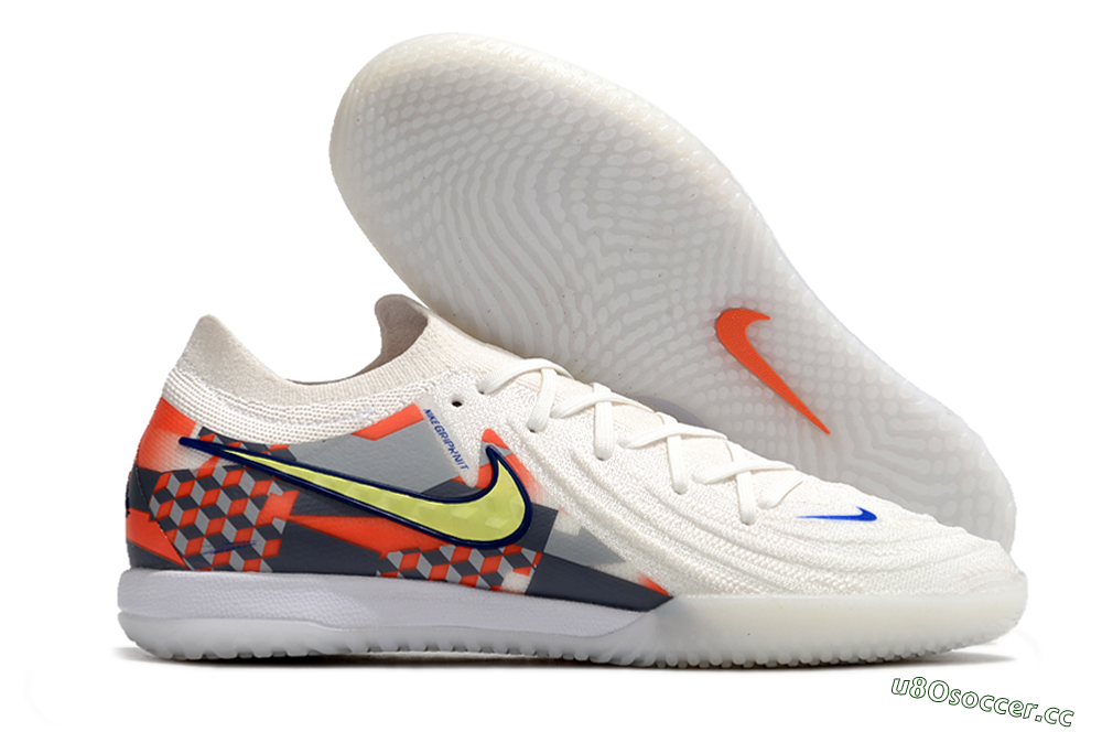 Men's Nike Phantom GX 2 Elite IC Indoor & Futsal Low-Tops Football Shoes - White/Yellow/Blue/Orange 2