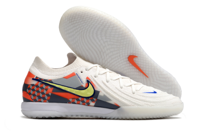 Men's Nike Phantom GX 2 Elite IC Indoor & Futsal Low-Tops Football Shoes - White/Yellow/Blue/Orange