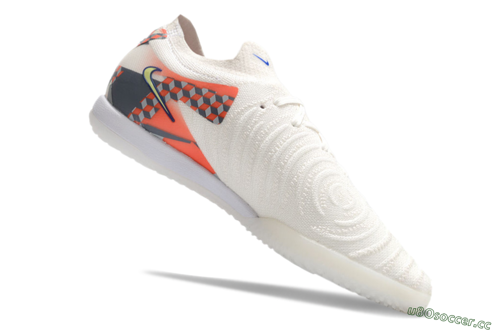 Men's Nike Phantom GX 2 Elite IC Indoor & Futsal Low-Tops Football Shoes - White/Yellow/Blue/Orange 4