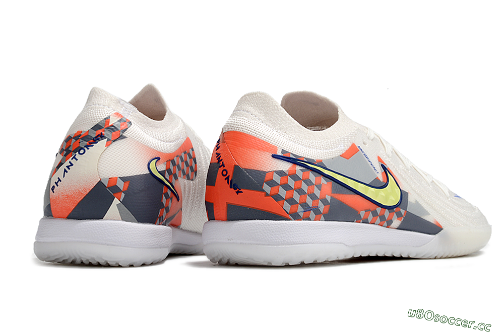 Men's Nike Phantom GX 2 Elite IC Indoor & Futsal Low-Tops Football Shoes - White/Yellow/Blue/Orange 6