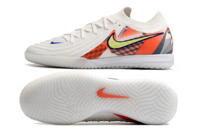 Men's Nike Phantom GX 2 Elite IC Indoor & Futsal Low-Tops Football Shoes - White/Yellow/Blue/Orange