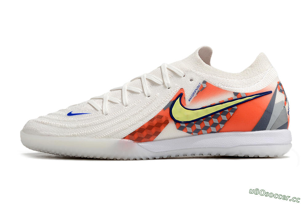 Men's Nike Phantom GX 2 Elite IC Indoor & Futsal Low-Tops Football Shoes - White/Yellow/Blue/Orange 0