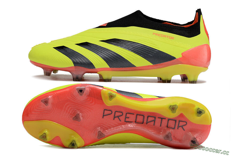 Men's Adidas Predator Accuracy+ Laceless FG Firm Ground Low-Tops Football Boots - Yellow/Black/Orange 1