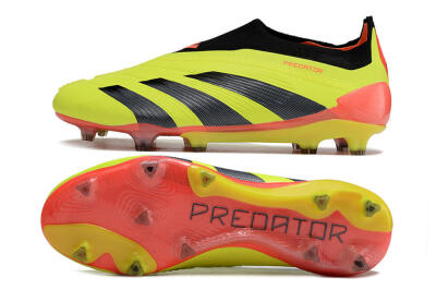 Men's Adidas Predator Accuracy+ Laceless FG Firm Ground Low-Tops Football Boots - Yellow/Black/Orange