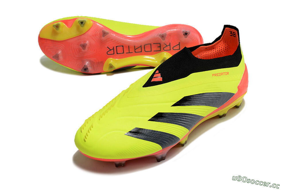 Men's Adidas Predator Accuracy+ Laceless FG Firm Ground Low-Tops Football Boots - Yellow/Black/Orange 3