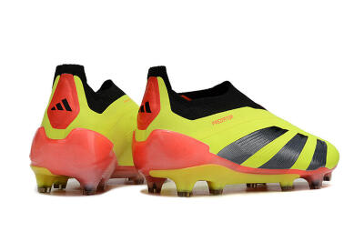 Men's Adidas Predator Accuracy+ Laceless FG Firm Ground Low-Tops Football Boots - Yellow/Black/Orange