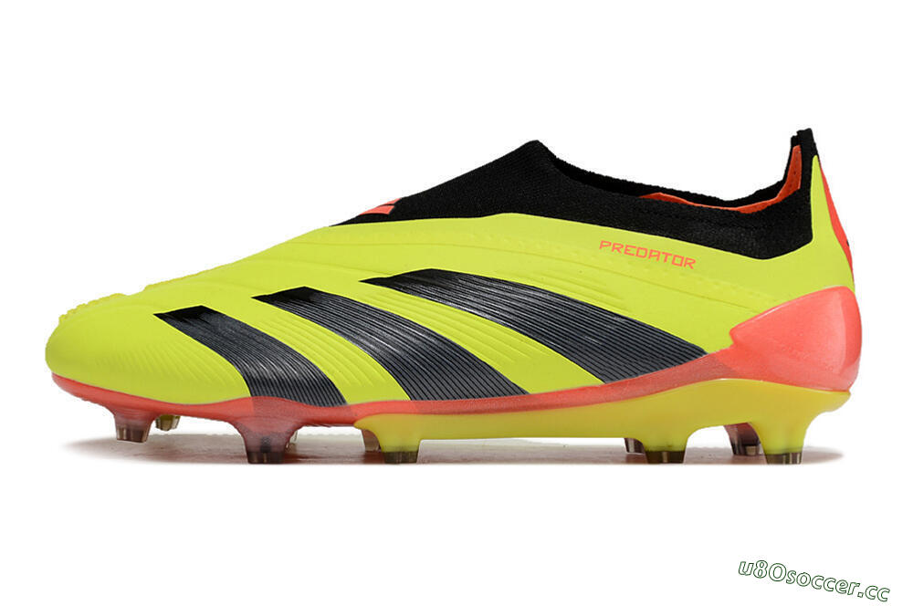 Men's Adidas Predator Accuracy+ Laceless FG Firm Ground Low-Tops Football Boots - Yellow/Black/Orange 0