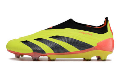 Men's Adidas Predator Accuracy+ Laceless FG Firm Ground Low-Tops Football Boots - Yellow/Black/Orange