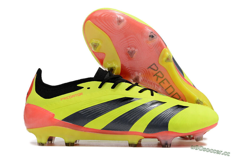 Men's Adidas Predator Elite FG Firm Ground Low-Tops Football Boots - Yellow/Black/Orange 2