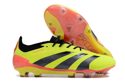 Men's Adidas Predator Elite FG Firm Ground Low-Tops Football Boots - Yellow/Black/Orange
