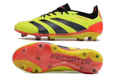 Men's Adidas Predator Elite FG Firm Ground Low-Tops Football Boots - Yellow/Black/Orange