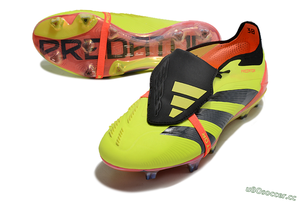 Men's Adidas Predator Elite Foldover Tongue FG Firm Ground Low-Tops Football Boots - Yellow/Black/Orange 3