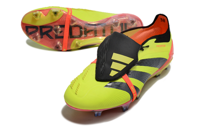 Men's Adidas Predator Elite Foldover Tongue FG Firm Ground Low-Tops Football Boots - Yellow/Black/Orange