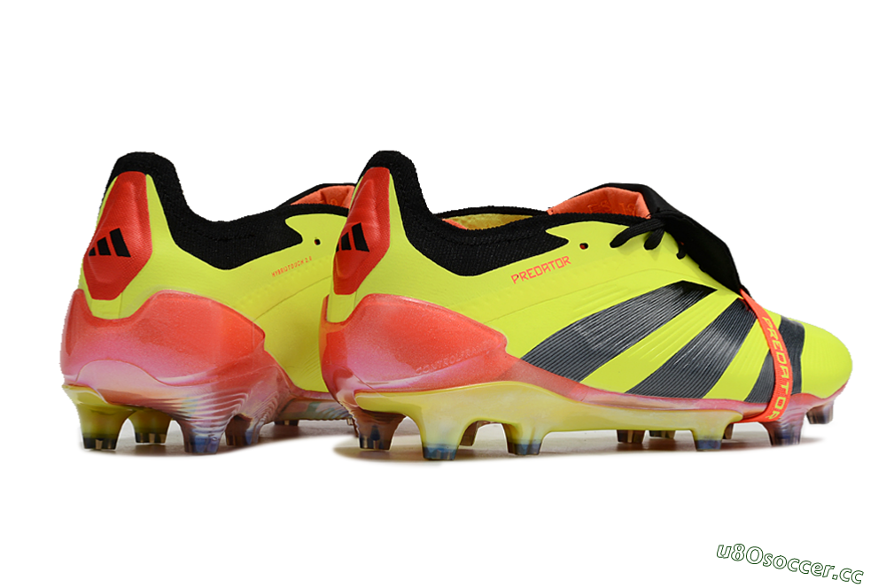 Men's Adidas Predator Elite Foldover Tongue FG Firm Ground Low-Tops Football Boots - Yellow/Black/Orange 5