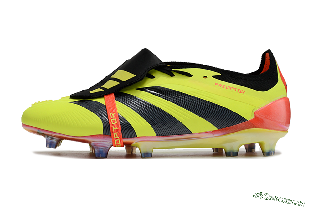 Men's Adidas Predator Elite Foldover Tongue FG Firm Ground Low-Tops Football Boots - Yellow/Black/Orange 0