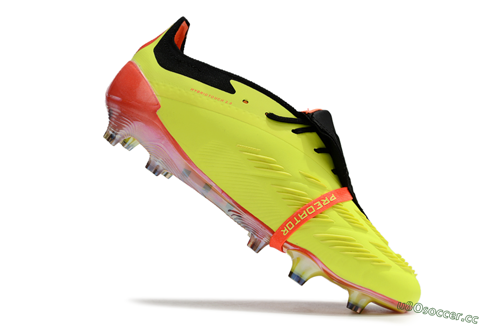 Men's Adidas Predator Elite Foldover Tongue FG Firm Ground Low-Tops Football Boots - Yellow/Black/Orange 6