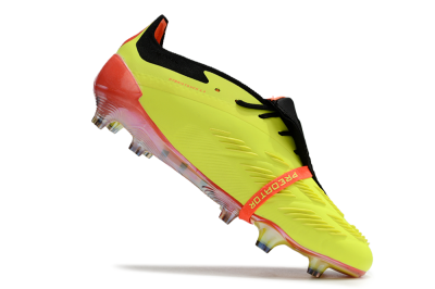 Men's Adidas Predator Elite Foldover Tongue FG Firm Ground Low-Tops Football Boots - Yellow/Black/Orange