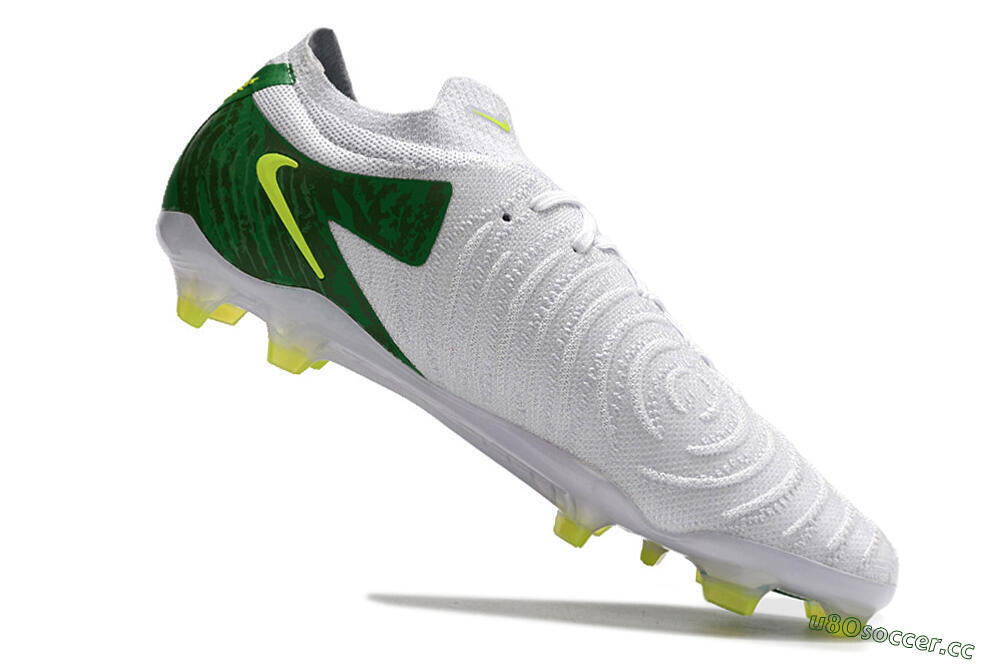 Men's Nike Phantom Luna Elite NU FG Firm Ground Low-Tops Football Boots - White/Green/Yellow 4
