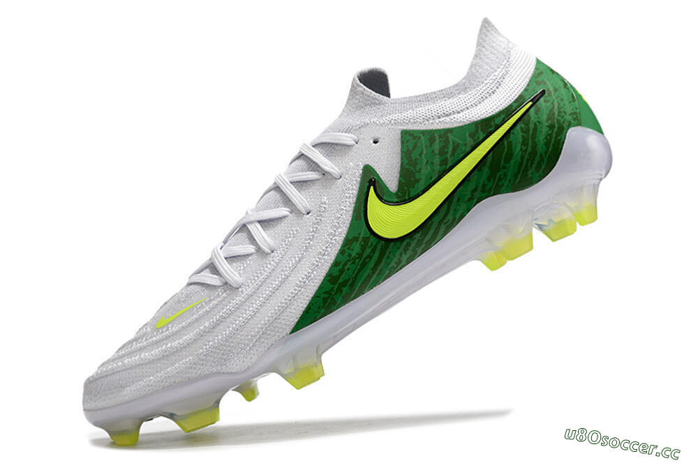 Men's Nike Phantom Luna Elite NU FG Firm Ground Low-Tops Football Boots - White/Green/Yellow 5