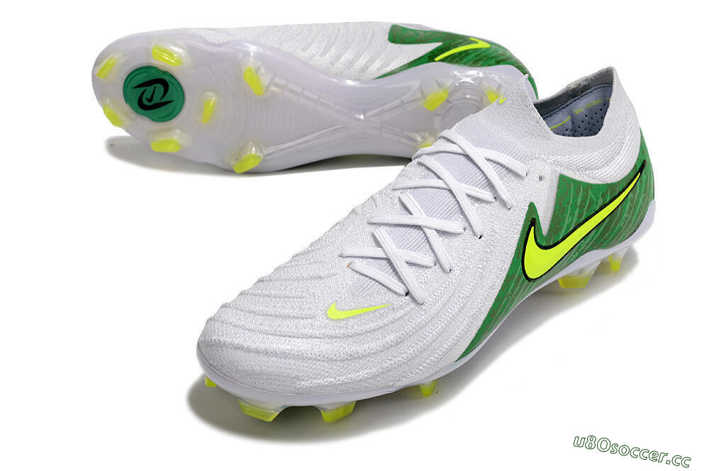 Men's Nike Phantom Luna Elite NU FG Firm Ground Low-Tops Football Boots - White/Green/Yellow 3