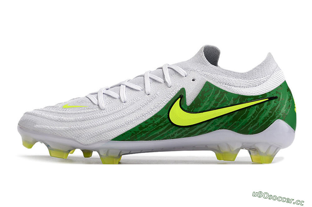 Men's Nike Phantom Luna Elite NU FG Firm Ground Low-Tops Football Boots - White/Green/Yellow 0