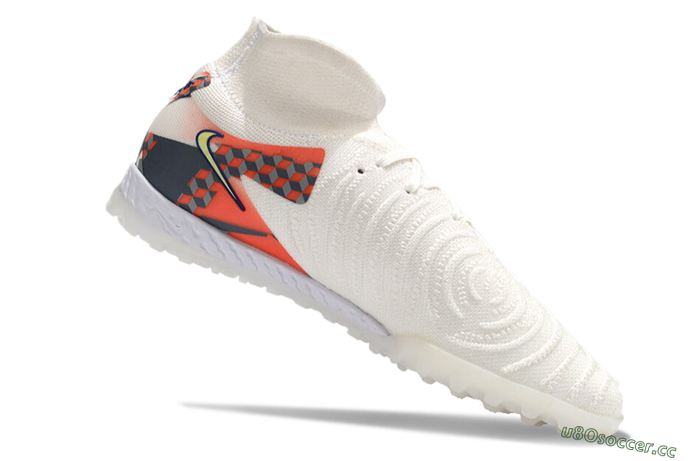 Men's Nike Phantom Luna Elite NU TF Artificial Turf High-Tops Football Shoes - White/Yellow/Blue/Orange 4