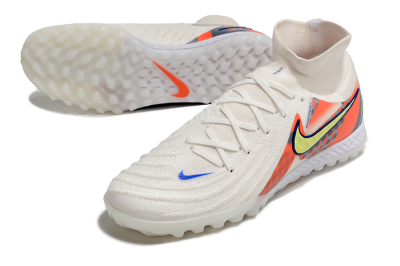 Men's Nike Phantom Luna Elite NU TF Artificial Turf High-Tops Football Shoes - White/Yellow/Blue/Orange