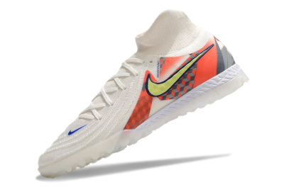 Men's Nike Phantom Luna Elite NU TF Artificial Turf High-Tops Football Shoes - White/Yellow/Blue/Orange