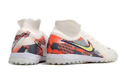Men's Nike Phantom Luna Elite NU TF Artificial Turf High-Tops Football Shoes - White/Yellow/Blue/Orange