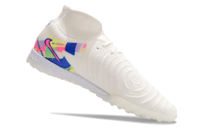 Men's Nike Phantom Luna Elite NU TF Artificial Turf High-Tops Football Shoes - White/Blue/Pink/Yellow