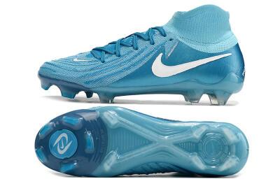 Men's Nike Phantom Luna Elite NU FG Firm Ground High-Tops Football Boots - Light Blue/White