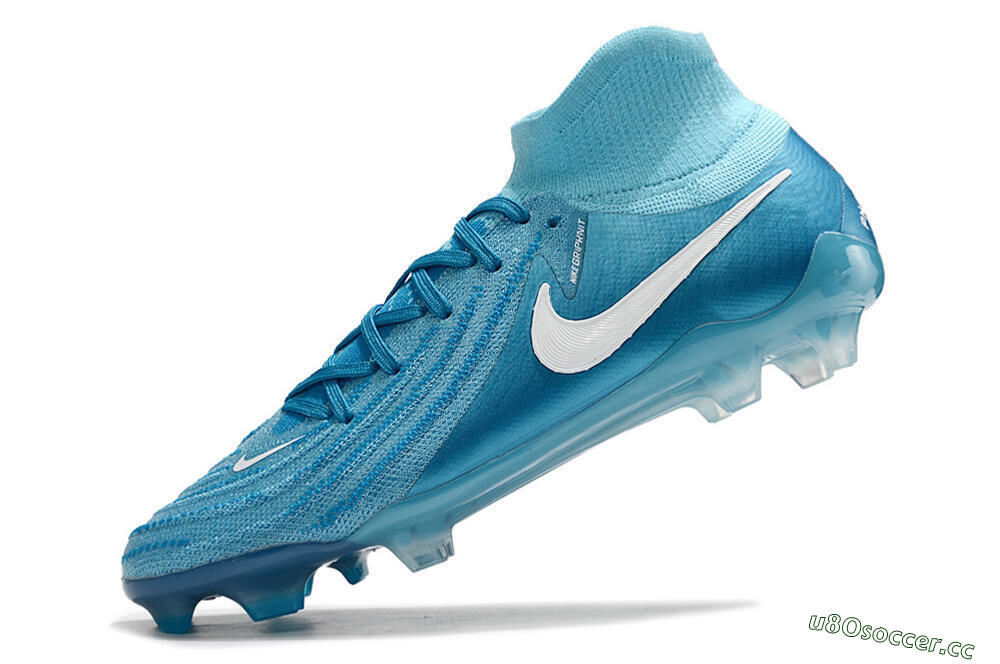 Men's Nike Phantom Luna Elite NU FG Firm Ground High-Tops Football Boots - Light Blue/White 5