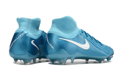 Men's Nike Phantom Luna Elite NU FG Firm Ground High-Tops Football Boots - Light Blue/White