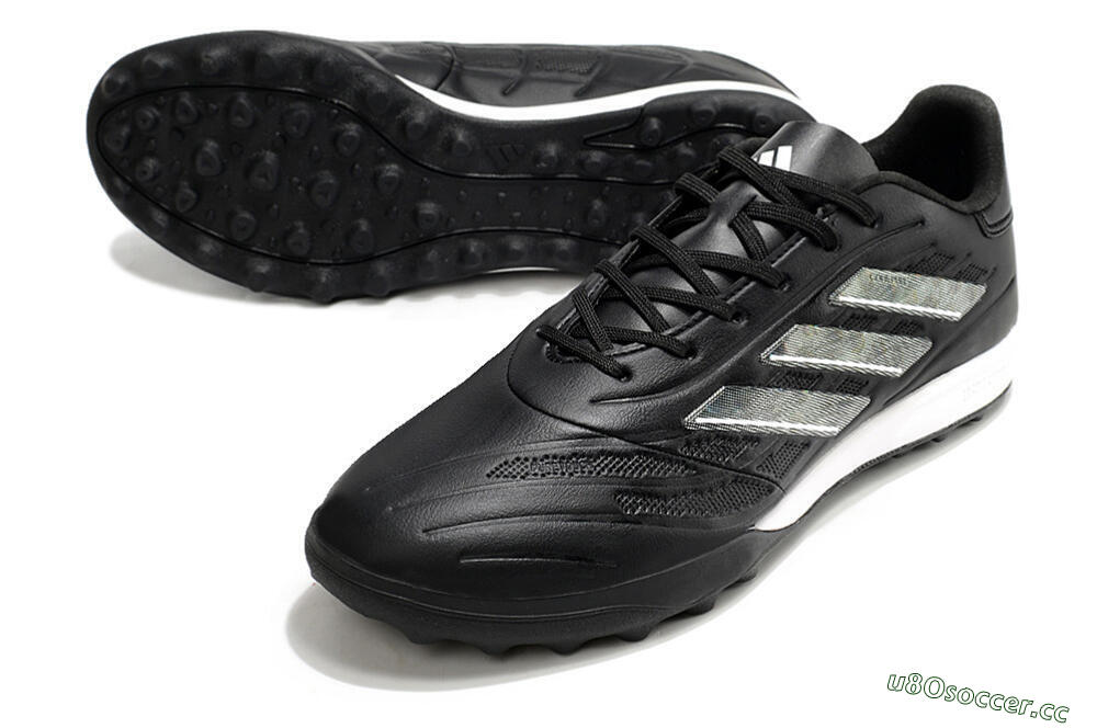 Men's Adidas Copa Pure.3 TF Artificial Turf Low-Tops Football Shoes - Black/Sliver/White 3
