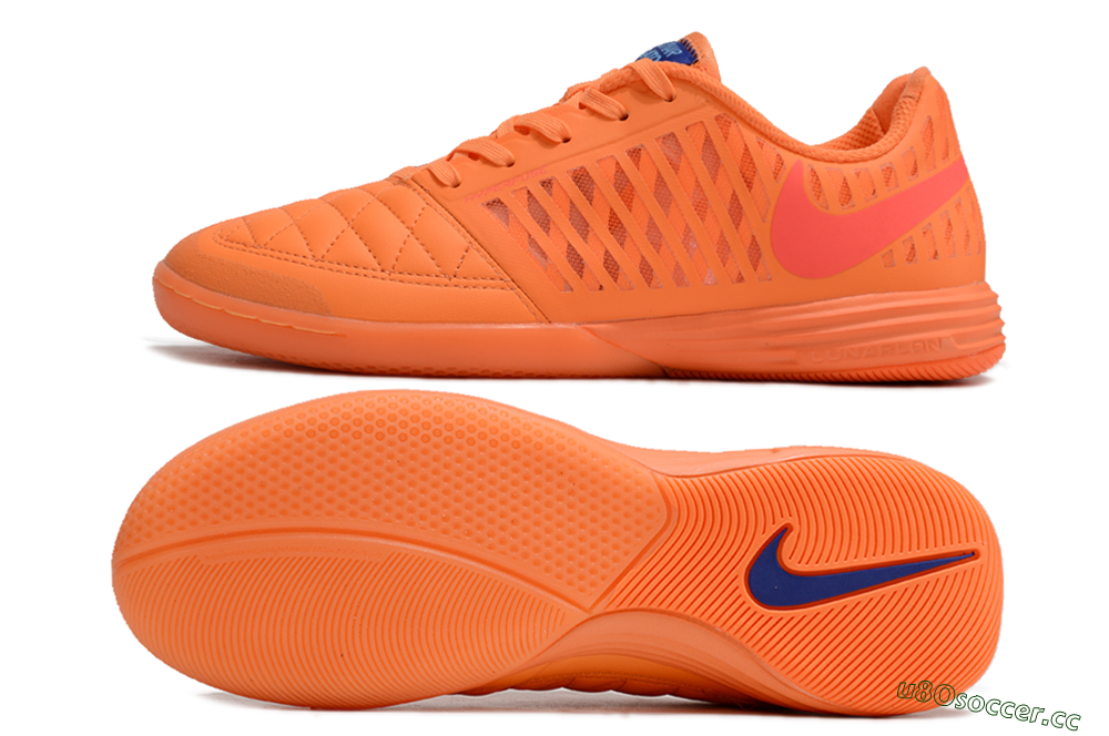 Men's Nike Lunar Gato 2 IC Indoor & Futsal Low-Tops Football Shoes - Orange/Black/Red 1