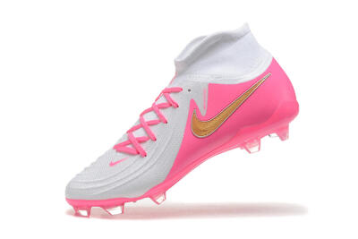 Men's Nike Phantom Luna Elite NU FG Firm Ground High-Tops Football Boots - White/Pink/Gold