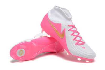 Men's Nike Phantom Luna Elite NU FG Firm Ground High-Tops Football Boots - White/Pink/Gold