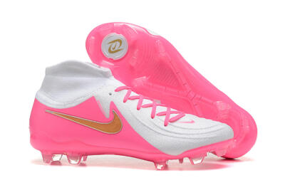 Men's Nike Phantom Luna Elite NU FG Firm Ground High-Tops Football Boots - White/Pink/Gold