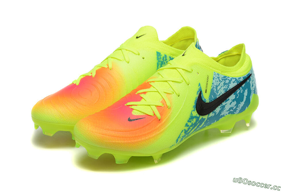 Men's Nike Phantom Luna Elite NU FG Firm Ground Low-Tops Football Boots - Yellow/Blue/Orange/Black 9