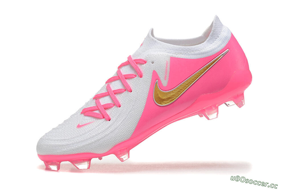Men's Nike Phantom Luna Elite NU FG Firm Ground Low-Tops Football Boots - White/Pink/Gold 9