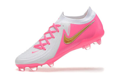 Men's Nike Phantom Luna Elite NU FG Firm Ground Low-Tops Football Boots - White/Pink/Gold