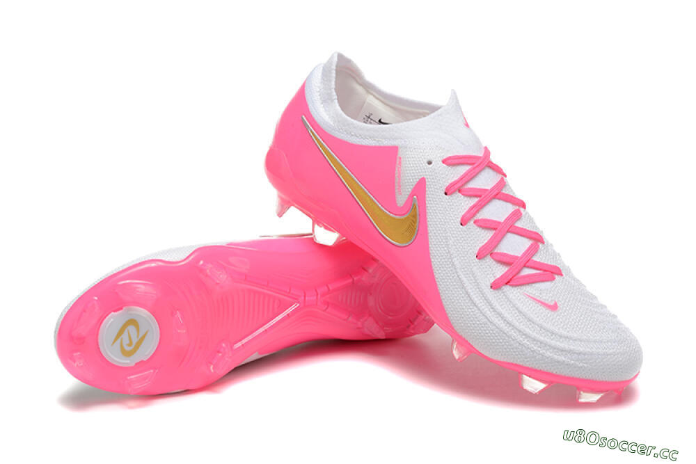 Men's Nike Phantom Luna Elite NU FG Firm Ground Low-Tops Football Boots - White/Pink/Gold 4