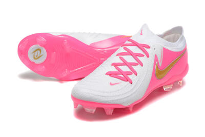 Men's Nike Phantom Luna Elite NU FG Firm Ground Low-Tops Football Boots - White/Pink/Gold