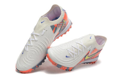 Men's Nike Phantom GX 2 Elite TF Artificial Turf Low-Tops Football Shoes - White/Blue/Yellow/Orange